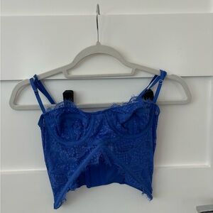 Urban outfitters blue cut out lace corset
